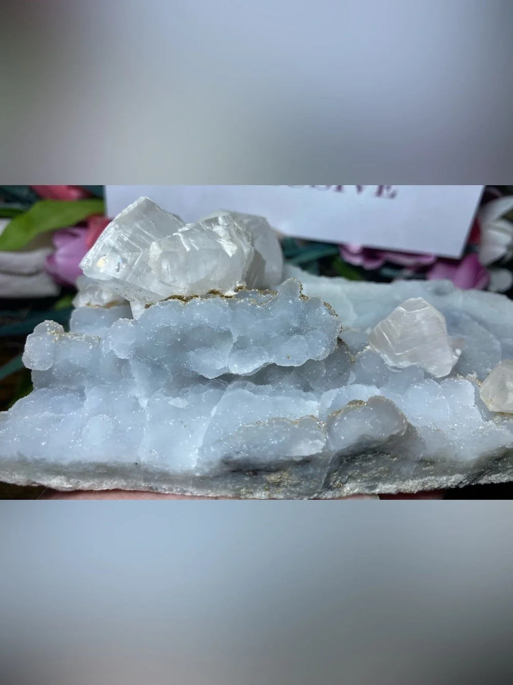 Large Blue Chalcedony & Mangano Calcite